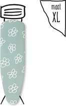 Strijkhoes Groen met witte bloemen - maat XL