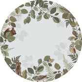 ESTAhome zelfklevende behangcirkel bosdieren groen en bruin - 159082 - 1.4 x 1.4 m