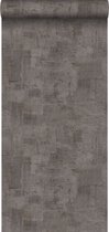 Origin behang schilderachtige structuur donker taupe - 347386 - 53 cm x 10,05 m