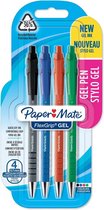 Paper Mate FlexGrip gelpennen | medium punt (0,7 mm) | zwarte, blauwe, rode en groene inkt | 4 stuks