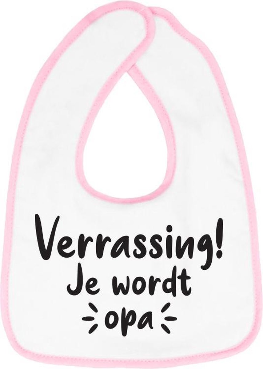 Goedkoopste Hospitrix Slabbetje met tekst Verrassing! Je wordt opa! Roze - Cadeau Zwangerschap - Baby Kwijldoek - Kwijllap - Morslap - Bavette - Bekendmaking - Aankondiging - Aanstaande Moeder - Moederdag