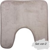 2x Toiletmat taupé - Licht bruin - Antislip - Wc/Toilet - Badkamer - Matten sets - Mat - Anti slip