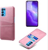 Back Cover met Opbergvakjes + PMMA Screenprotector voor OPPO Find X3 Lite _ Roze Goud