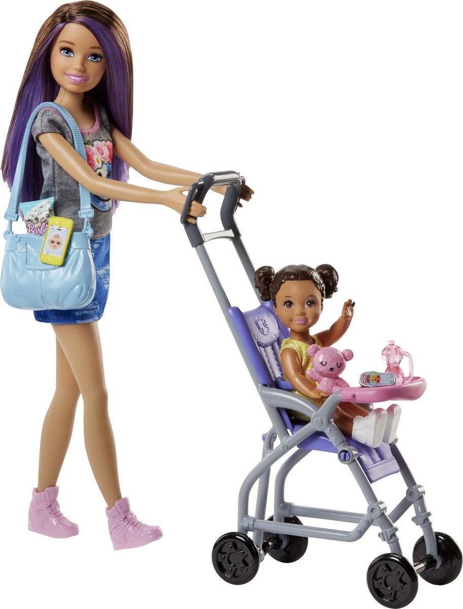 Pathologisch komen schuif Barbie Skipper Babysitter Pop met Kind + Accessoires Assorti | bol.com