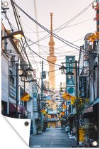 Muurdecoratie Steeg in Tokyo - 120x180 cm - Tuinposter - Tuindoek - Buitenposter