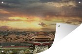 Tuindecoratie De Verboden Stad bij zonsondergang in China - 60x40 cm - Tuinposter - Tuindoek - Buitenposter