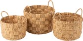 J-Line Set Van 3 Manden Rond Waterhyacint Naturel