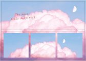 Roze Wolken Plaknotities | Plakbriefjes | Memoblaadjes | Notitieblokken | Sticky Notes | Plakbare Notitie Briefjes | Leuk Patroon Thema Stijl | Roze Wit Blauw | Horizon Hemel Prachtige Lucht Mooie Pluizige Wolken Dag Overdag Zonnig Maan