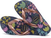 Havaianas Flores Meisjes Slippers - Dark Blue/Gold - Maat 27/28