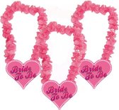 12x stuks vrijgezellenfeest spullen Bride to be bloemenkrans - Roze