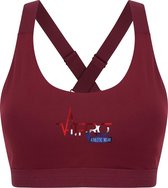 FitProWear Dames Sporttop Taurito - Bordeaux - Maat S - Sport Beha - Sport BH - Fitness kleding - Sporthemd - Sportshirt - Fitness top - Fitness BH - Fitness Beha - Taurito - Crop