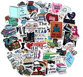 Boeken Stickers - Muurstickers - Geschikt voor muur, laptop, telefoon - 50 stickers over lezen