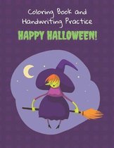 Coloring Book and Handwriting Pratice Happy Halloween: Two activities