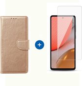 BixB Samsung A72 hoesje - Samsung Galaxy A72 screenprotector - Book Case Wallet - Goud