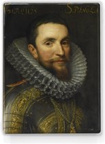 Portret van Ambrogio Spinola - Miechiel Jansz. van Mierevelt - 19,5 x 26 cm - Niet van echt te onderscheiden houten schilderijtje - Mooier dan een schilderij op canvas - Laqueprint