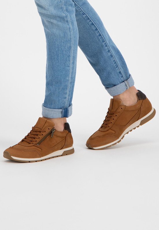 AQA A7445 Dames Sneaker Mid Rits Cognac - CityShoes.nl by Brossois