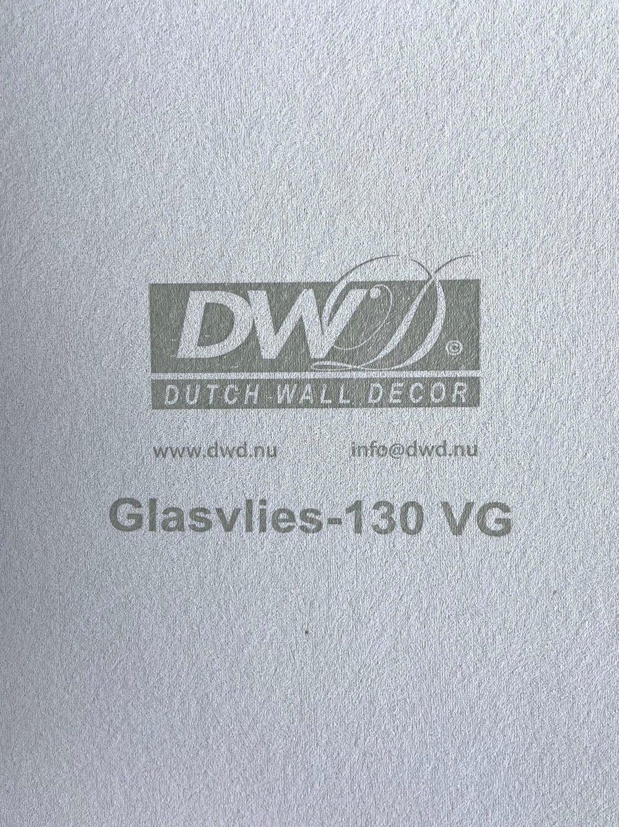 Glasvlies - 130 gr/m² - Voorgeschilderd - 50m x 1m