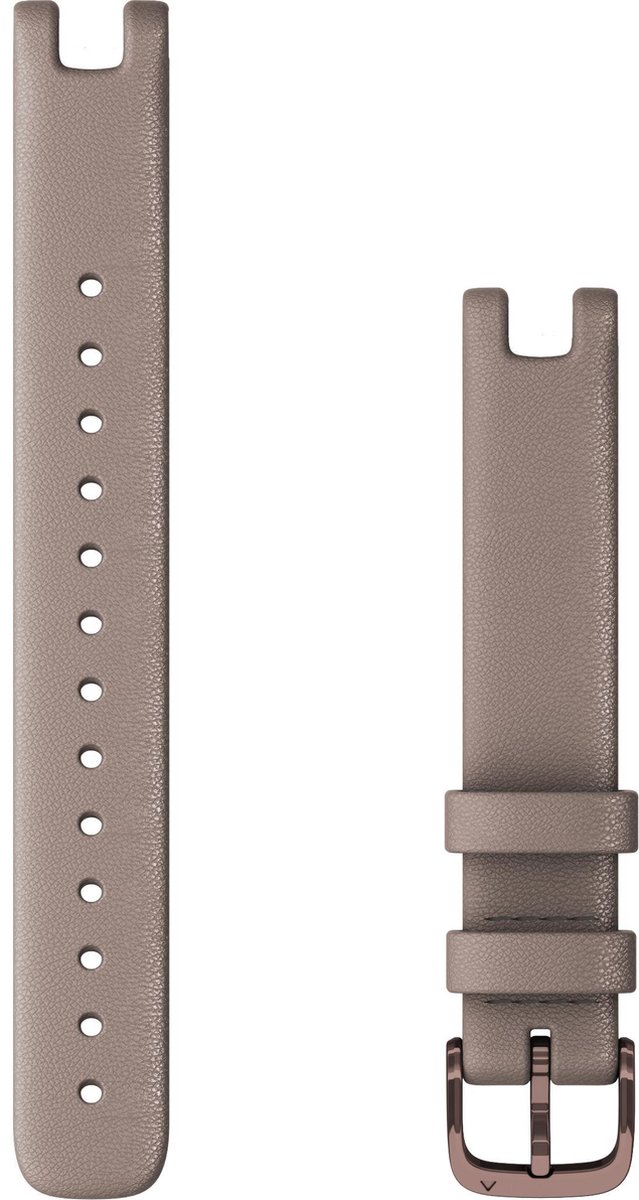 Garmin Lily Horlogebandje - 14mm - Wearablebandje - Italiaans Leer - Dark Bronze