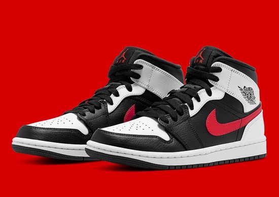 Nike Air Jordan 1 Mid Noir / Chili Rouge- White 45,5 554724074 | bol