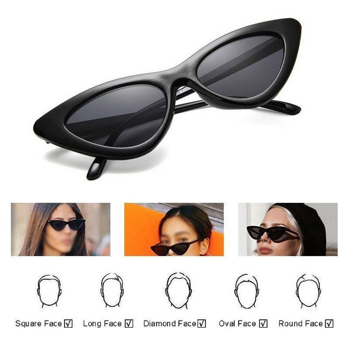 YAMEIZE Trendy Cat Eye zonnebril voor dames en heren