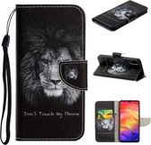 Voor Xiaomi Redmi Note 7 Gekleurde Tekening Patroon Horizontale Flip TPU + PU Lederen Case met Houder & Kaartsleuven & Portemonnee & Lanyard (Leeuw)
