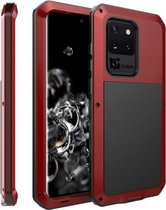 Voor Galaxy S20 Ultra schokbestendig waterdicht siliconen + zinklegering beschermhoes (rood)