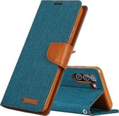 Voor Samsung Galaxy S21 + 5G GOOSPERY CANVAS DAGBOEK Canvas Textuur Horizontale Flip PU Lederen Case met Houder & Kaartsleuven & Portemonnee (Groen)