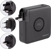 MOMAX IP93MFI Q.Power Plug PD Snel opladen Reislader Stroomadapter met MFI-kabel & UK / AU / EU-stekker (donkergrijs)