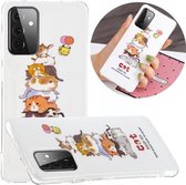 Voor Samsung Galaxy A72 5G Lichtgevende TPU mobiele telefoon beschermhoes (katten)