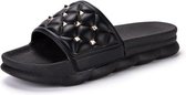Modetrend platform klinknagel pantoffels voor dames (kleur: zwart maat: 40)