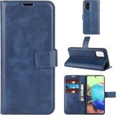 Voor Samsung Galaxy A51 5G Retro Kalfspatroon Gesp Horizontale Flip Leren Case met Houder & Kaartsleuven & Portemonnee (Blauw)