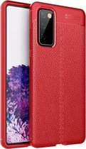 Voor Samsung Galaxy S20 FE 5G Litchi Texture TPU schokbestendig hoesje (rood)