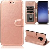 Voor Samsung Galaxy S9 Plus Kalfsstructuur Magnetische Gesp Horizontale Flip Leren Case met Houder & Kaartsleuven & Portemonnee & Fotolijst (Rose Goud)