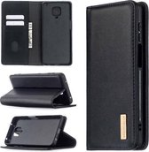 Voor Xiaomi Redmi Note 9 Pro 2 in 1 Afneembare Magnetische Horizontale Flip Lederen Case met Houder & Kaartsleuven & Portemonnee (Zwart)