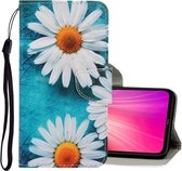 Voor Geschikt voor Xiaomi Redmi Note 8T 3D Gekleurde Tekening Horizontale Flip PU Lederen Case met Houder & Kaartsleuven & Portemonnee (Chrysanthemum)