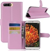 Voor Huawei Y6 2018 Litchi Texture Horizontale Flip Leren Case met Houder & Kaartsleuven & Portemonnee (Roze)