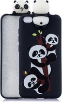 Voor Xiaomi Redmi Go Shockproof Cartoon TPU beschermhoes (drie panda's)