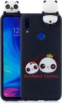 Voor Xiaomi Redmi 7 schokbestendige cartoon TPU beschermhoes (twee panda's)