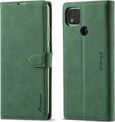 Voor Geschikt voor Xiaomi Redmi 9C Forwenw F1 Serie Mat Sterk Magnetisme Horizontale Flip Leren Case met Houder & Kaartsleuven & Portemonnee & Fotolijst (Groen)