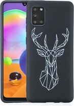 Voor Samsung Galaxy A31 Painted Pattern Soft TPU Case (Elk)