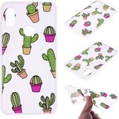 Voor Xiaomi Redmi Note 6 Gekleurd tekeningpatroon Zeer transparant TPU beschermhoes (Cactus)