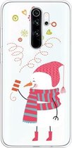 Voor Xiaomi Redmi Note 8 Pro Trendy Cute Christmas Patterned Clear TPU beschermhoes (Fireworks Snowman)