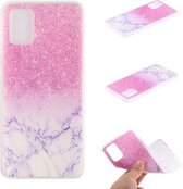 Voor Samsung Galaxy A91 gekleurd tekeningpatroon transparant TPU beschermhoes (marmer)