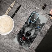 Voor Samsung Galaxy A52 5G schokbestendig geverfd transparant TPU beschermhoes (bergwolf)