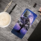 Voor Samsung Galaxy A72 5G schokbestendig geverfd transparant TPU beschermhoes (maanboom)