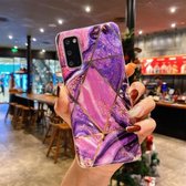 Voor Samsung Galaxy S20 Splicing Marble Pattern Gilding TPU beschermhoes (paars)