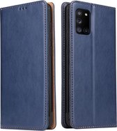 Voor Samsung Galaxy A31 Fierre Shann PU lederen textuur horizontale flip lederen tas met houder & kaartsleuven & portemonnee (blauw)