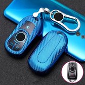 Voor Buick Smart 4-knops auto TPU sleutel beschermhoes sleutelhoes met sleutelring (blauw)