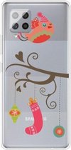 Voor Samsung Galaxy A42 5G Trendy Leuke Kerst Patroon Case Clear TPU Cover Telefoon Gevallen (Gift Bird)