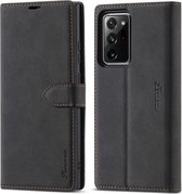 Voor Samsung Galaxy Note20 Forwenw F1 Serie Mat Sterk Magnetisme Horizontale Flip Leren Case met Houder & Kaartsleuven & Portemonnee & Fotolijst (Zwart)